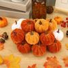 16pcs Velvet Artificial Pumpkin Decor Desktop Pumpkin Ornament Autumn Fall Thanksgiving Harvest Festival Halloween Decoration