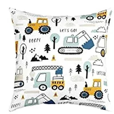 Cute Childlike Suitable For Children Type Square Cushion Cover Polyester Sofa Bedroom Living Room Pillowcase Decoration