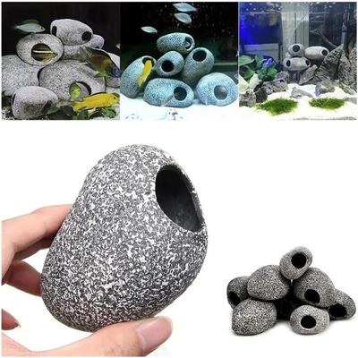 1/3 Stück Aquarium Cichlidenstein Keramik Felsen Höhle Aquarium Fischbecken Teich Garnelenzucht Ornament Landschaftsgestaltung Dekoration Murmeln