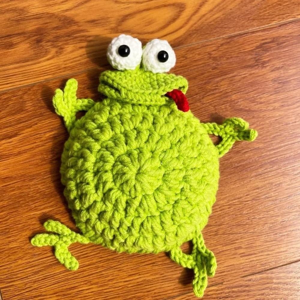 

Heat Resistant Crochet Turtle Coaster Funny Animal Drink Coaster Insulation Pad Desk Decor Frog