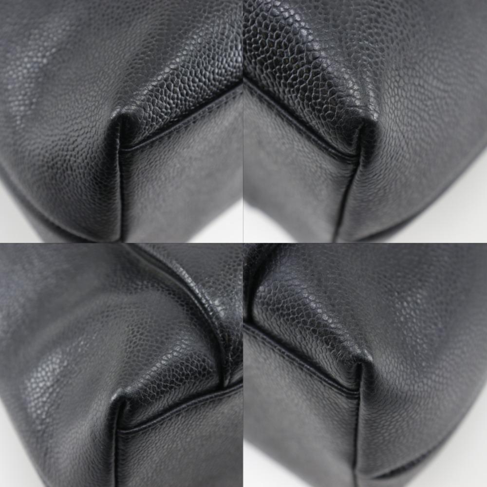CHANEL Chain tote Tote Bag COCO Mark black Caviar skin Women Used