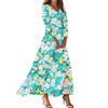 Women's Three-quarter Sleeves Fashionable Floral Print Loose Casual Comfortable Dress
