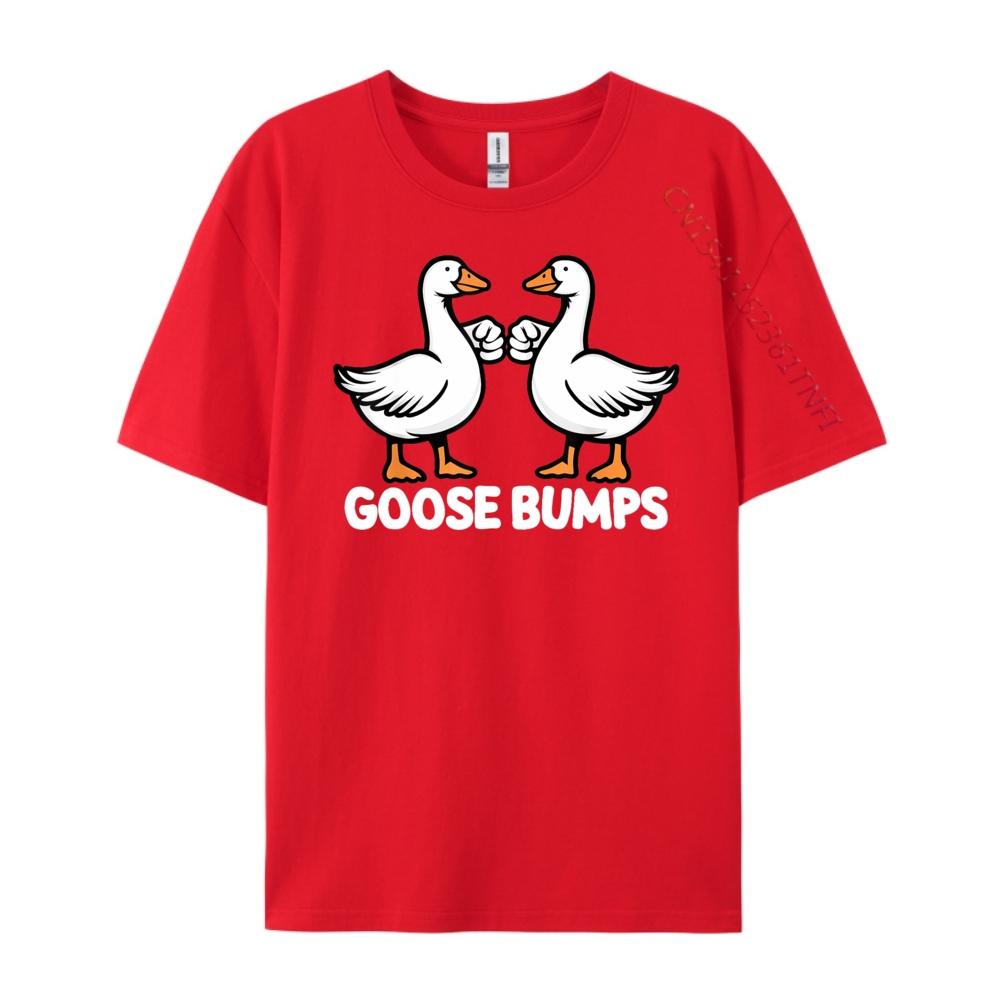 Goose Bumps Funny Pun BFF Goosebumps Geese Humor Black Graphic T Shirts Male Streetwear Men HOLIDAYS S
