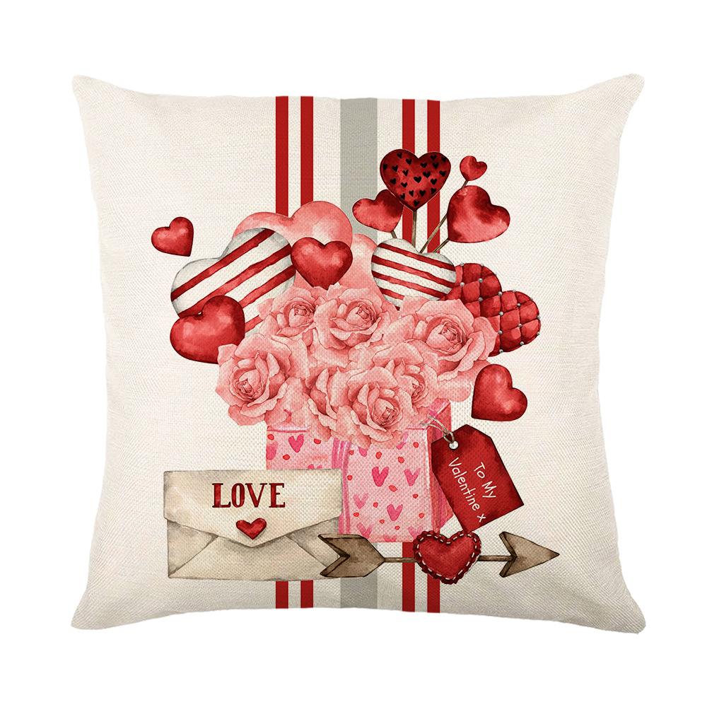 Home New Letter Love Valentine's Day Pillow Case Polyester High-definition Printing Living Room Sofa Cushion Pillow