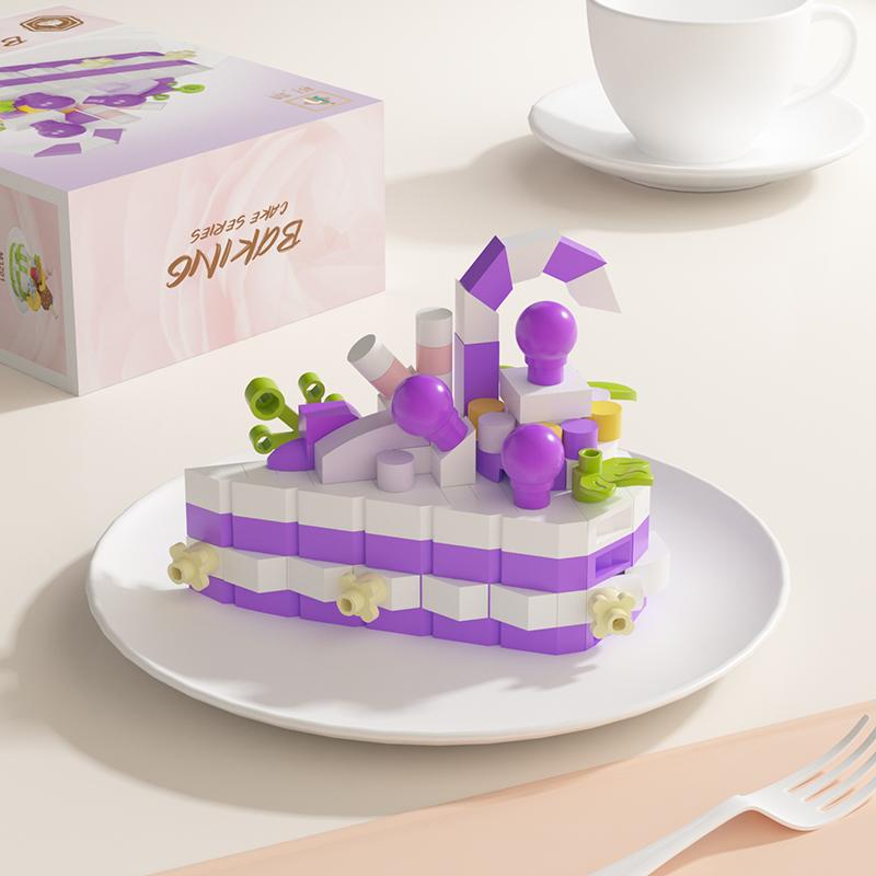 Delicious Dessert Cake Constructor Block,Strawberry Fruit Chocolate Sweet Cake Home Decor Toys,Assembly Gifts For Children Girls