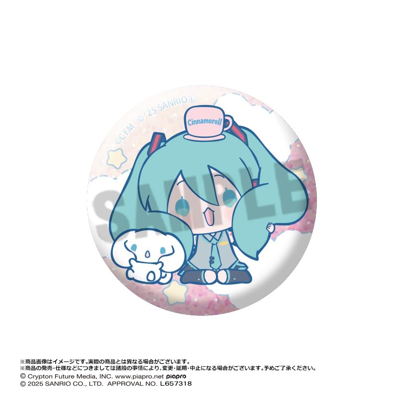 Hatsune Miku x Cinnamoroll Trading Glitter Can Badges Box of 8