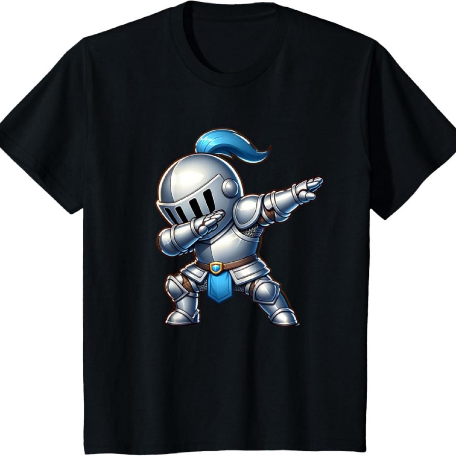 Детская футболка с забавным средневековым рыцарем, делающим дэб, для Ренессанс-ярмарки S чёрный