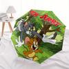Tom und Jerry Automatischer Öffnungs-/Schließschirm, Robuster Eisenrahmen, Faltbares Tragbares Design, Reisen, Tägliche Nutzung 198