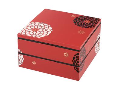 Made In Japan HAKOYA Tatsumiya Square Hors Heavy Red Momoka 54274 19.5 Two-tier D'oeuvre