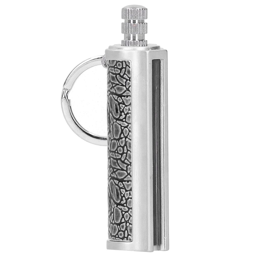 Cigarette Lighter Matchstick Kerosene Lighter Waterproof Lighter Outdoor Vintage Key ChainGray