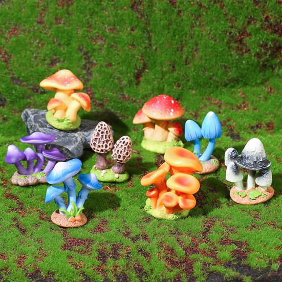 Mushroom Ornament Miniature Synthetic Resin Micro Landscape Decoration Forest Style Fairy Garden Accessories