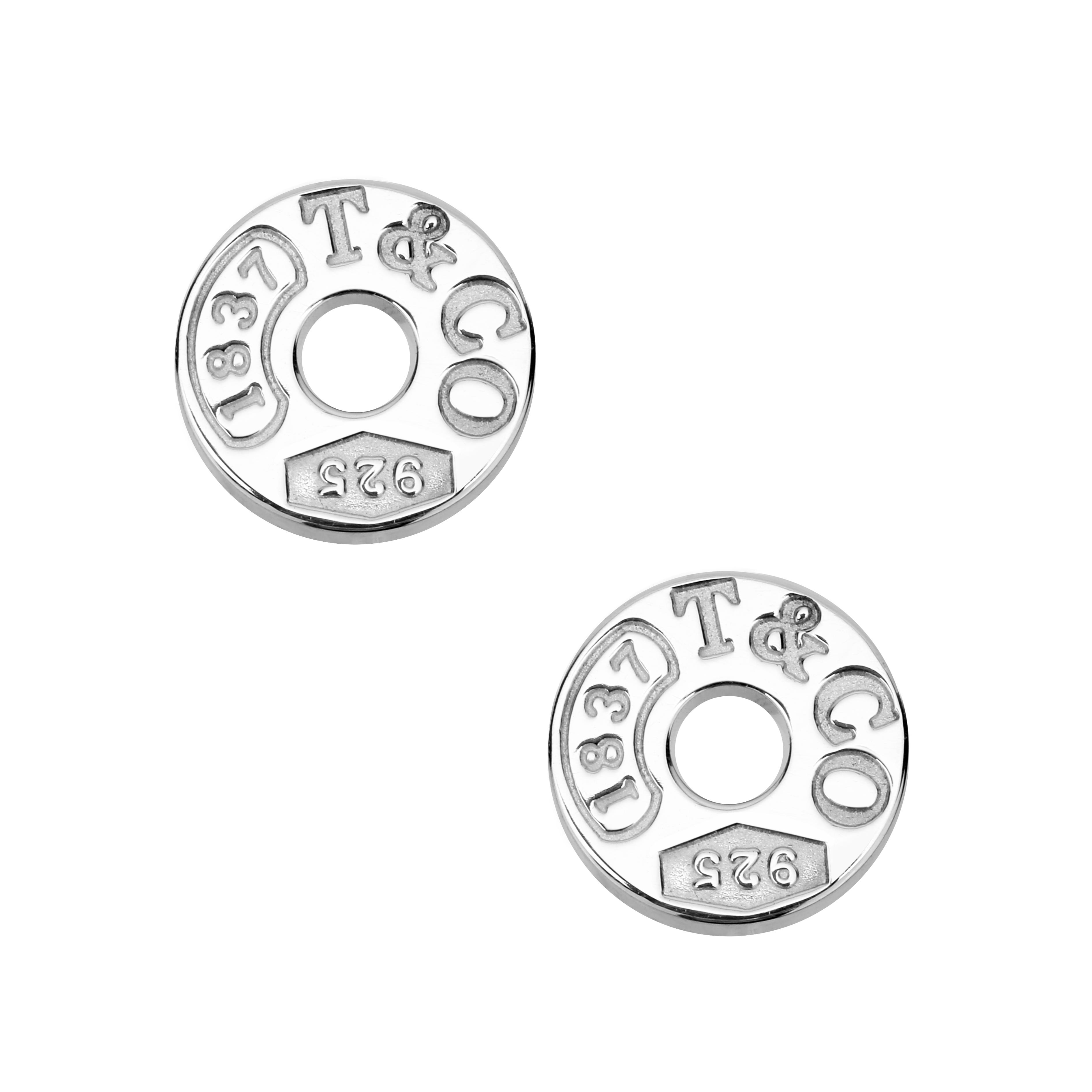 

Tiffany & Co. 1837® Collection Simple Round Ring Silver Earrings Unisex Earrings 19710424 Box,Silver