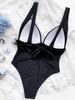 Solid Strapped Swimwear Women 2025 Sexy High Cut Push Up One Piece Swimsuit Bathing Backless Summer Beach Monokini