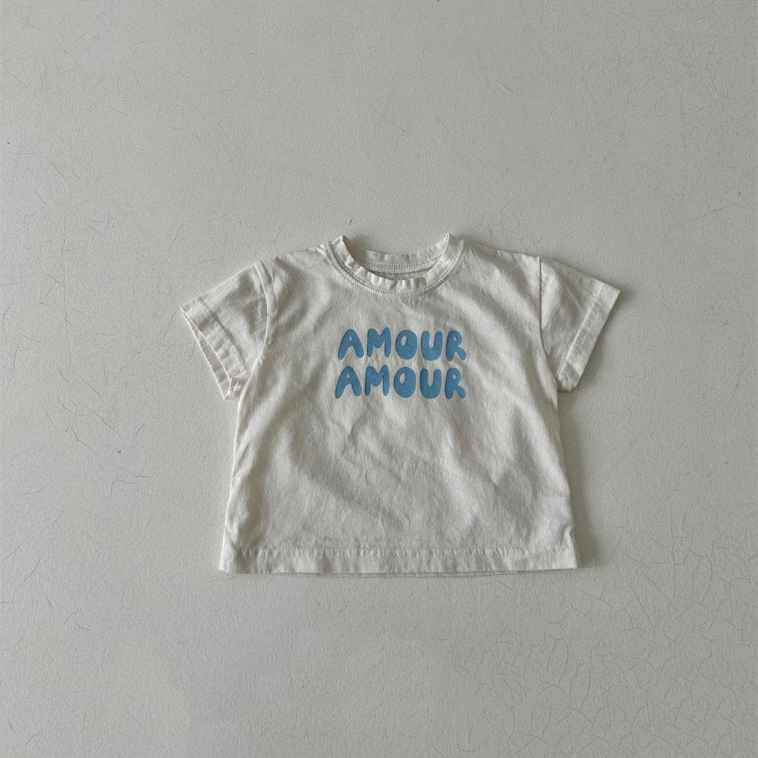 

Korean Style Baby Short-Sleeve Letter Print T-Shirt for Boys & Girls 110 cm