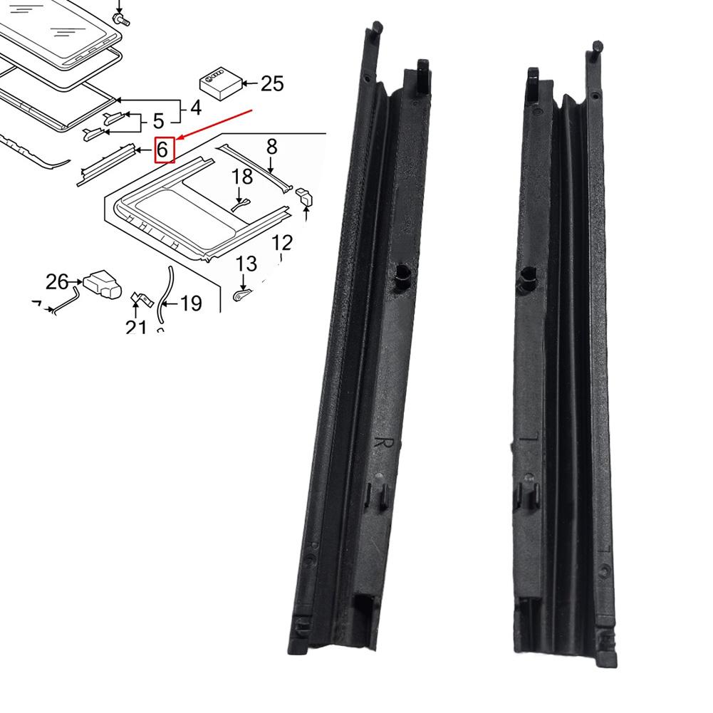 Para osłony przeciwpyłowej szyberdachu do Passata Do Bory Do Golfa 2001 do 2018 ABS Czarny OEM 8D0877781B 8D0877782B Wymiana uszczelki dachu