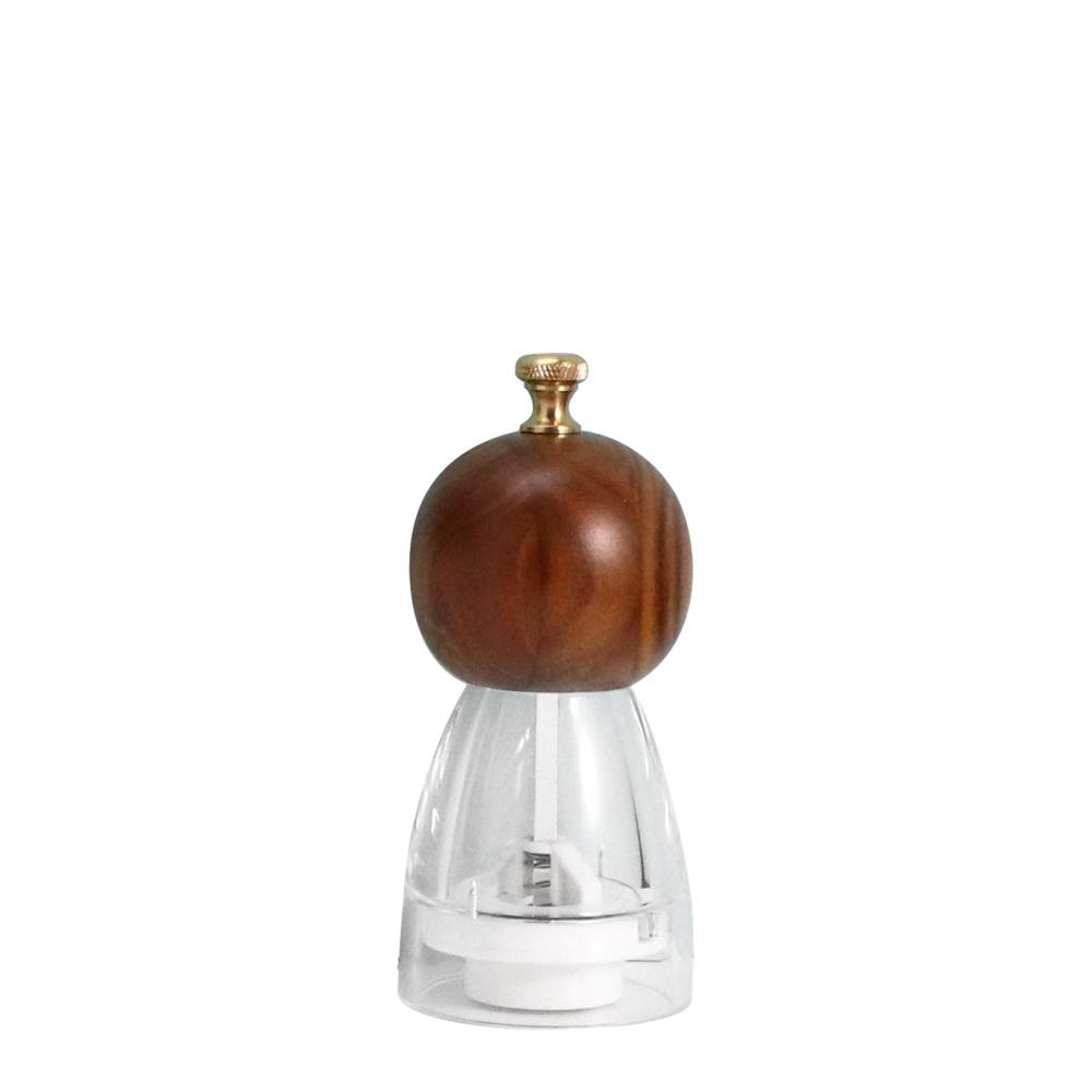 Salt Pepper Grinder Wooden Shakers with Adjustable Ceramic Core Transparent Acrylic Manual Salt and Pepper Mill