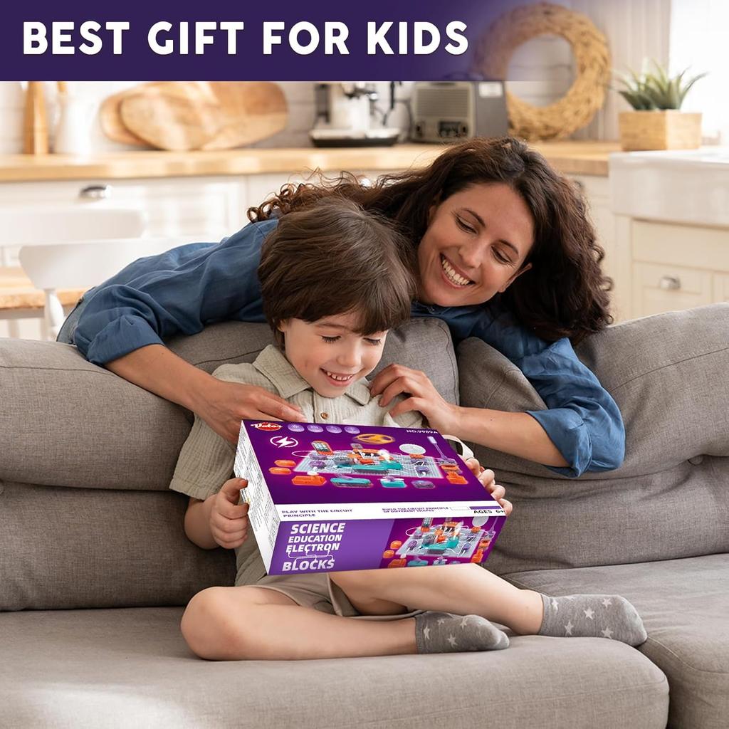 Wissenschaftlicher Schaltkreis für Kinder, 53-teiliges DIY Elektronik-Erkundungsset mit über 150 Projekten, Physik-Wissenschaftsexperimente Leiterplatte