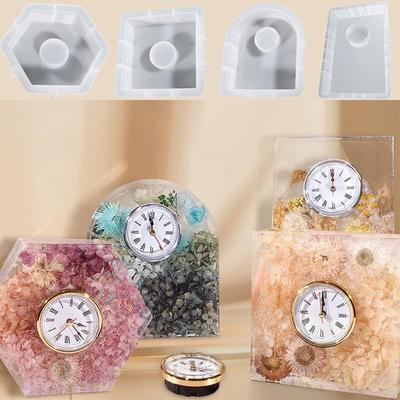 DIY Epoxidharz Formen Uhr Ornamente Set handgemachte Uhren Ständer Halter Silikon Formen für Home Office Tischdekoration