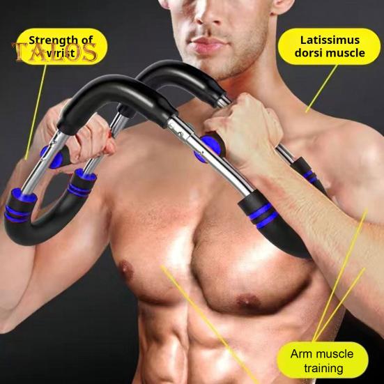 Twister Arm Exerciser with Foam Handle 40-50kg Adjustable Chest Workout Bar Forearm Triceps Muscle Strengthener Chest Expander Home Fitness Equipment