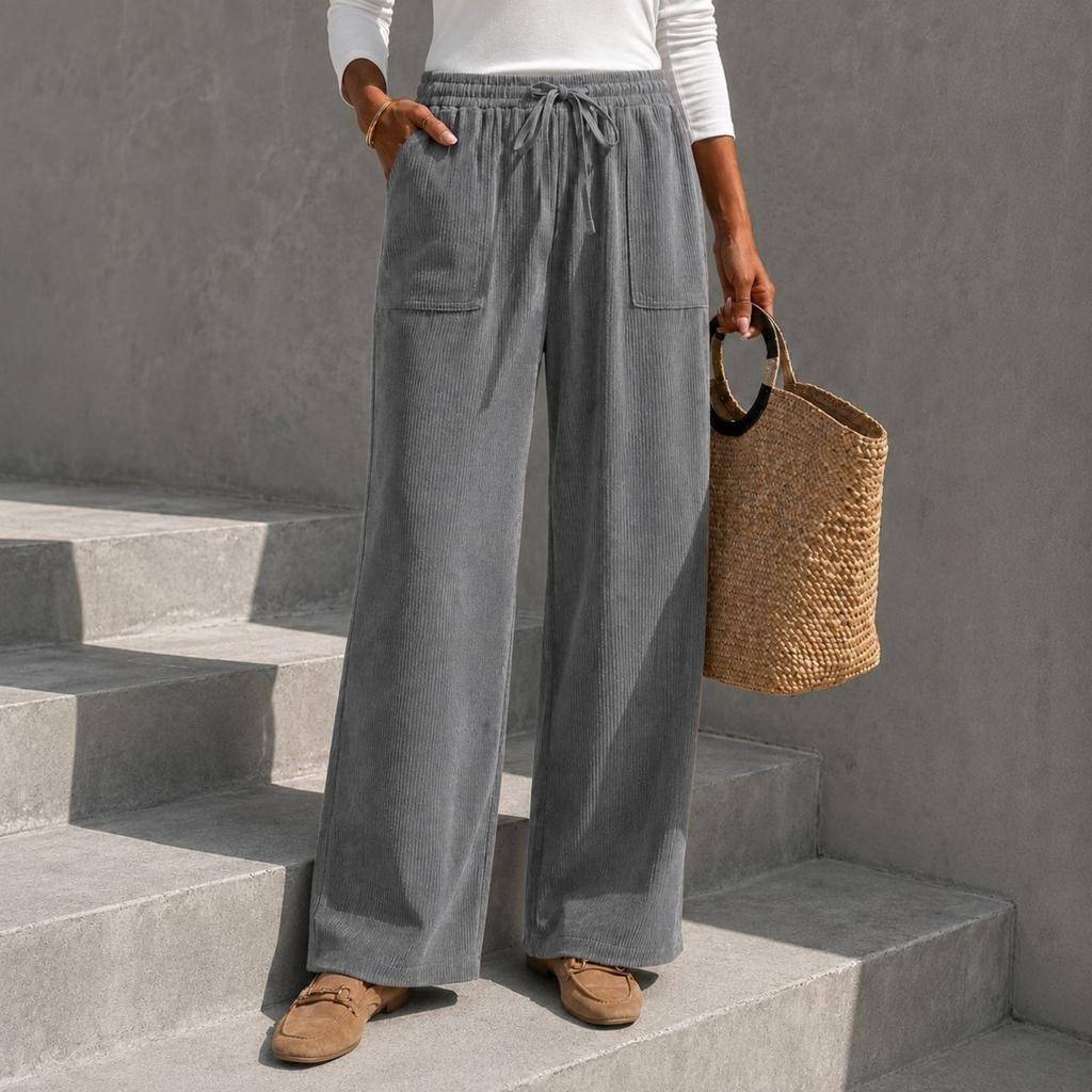 Women's Casual Color Loose Fit Wide Leg Pants for Everyday Fashion