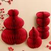 3D Honeycomb Balls Ornaments Red Gourd Housewarming Wedding Room Decoration Carft  Chinese New Year Spring Festival Decor