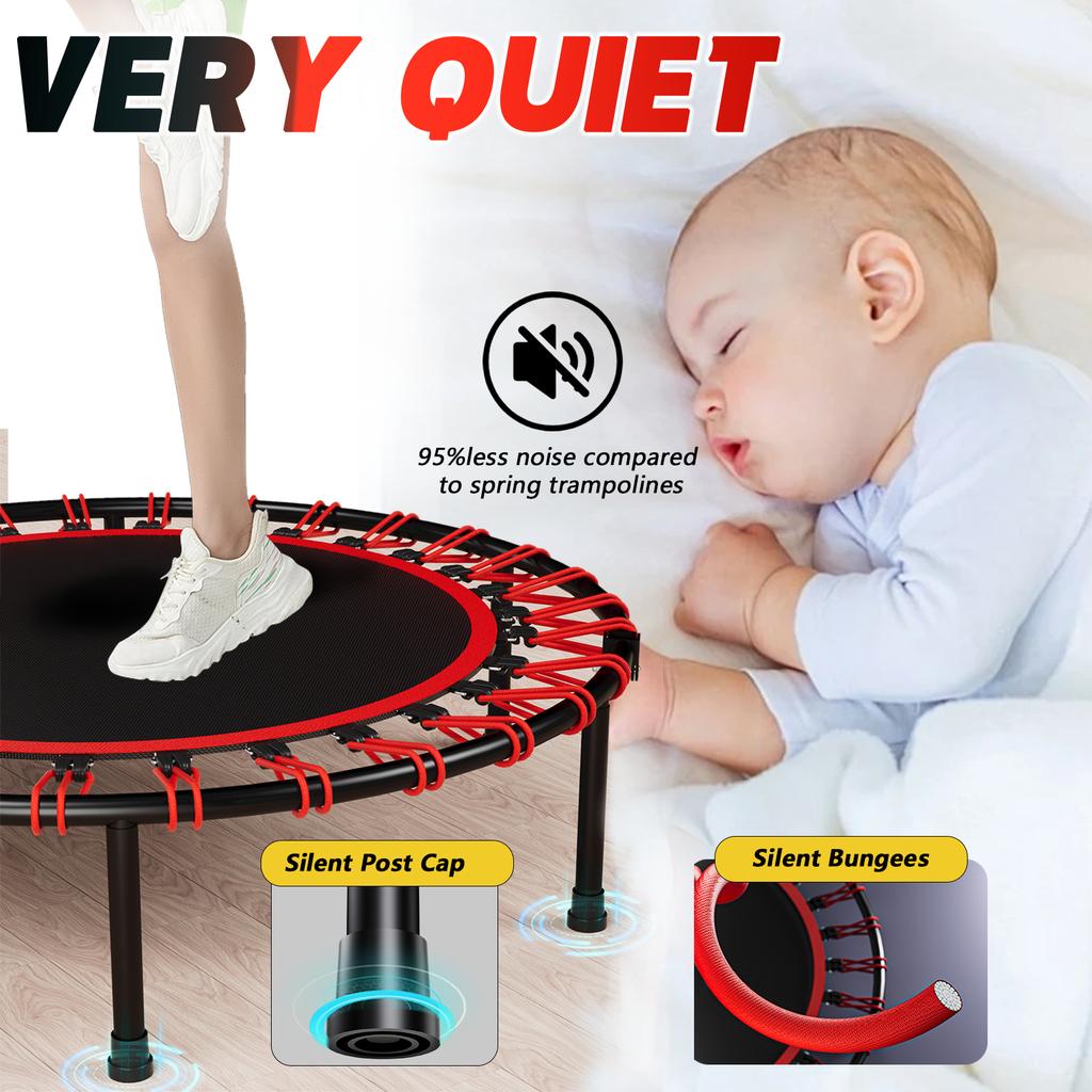 101cm Faltbares Trampolin mit Griff – Premium Elastisch – Schwarz