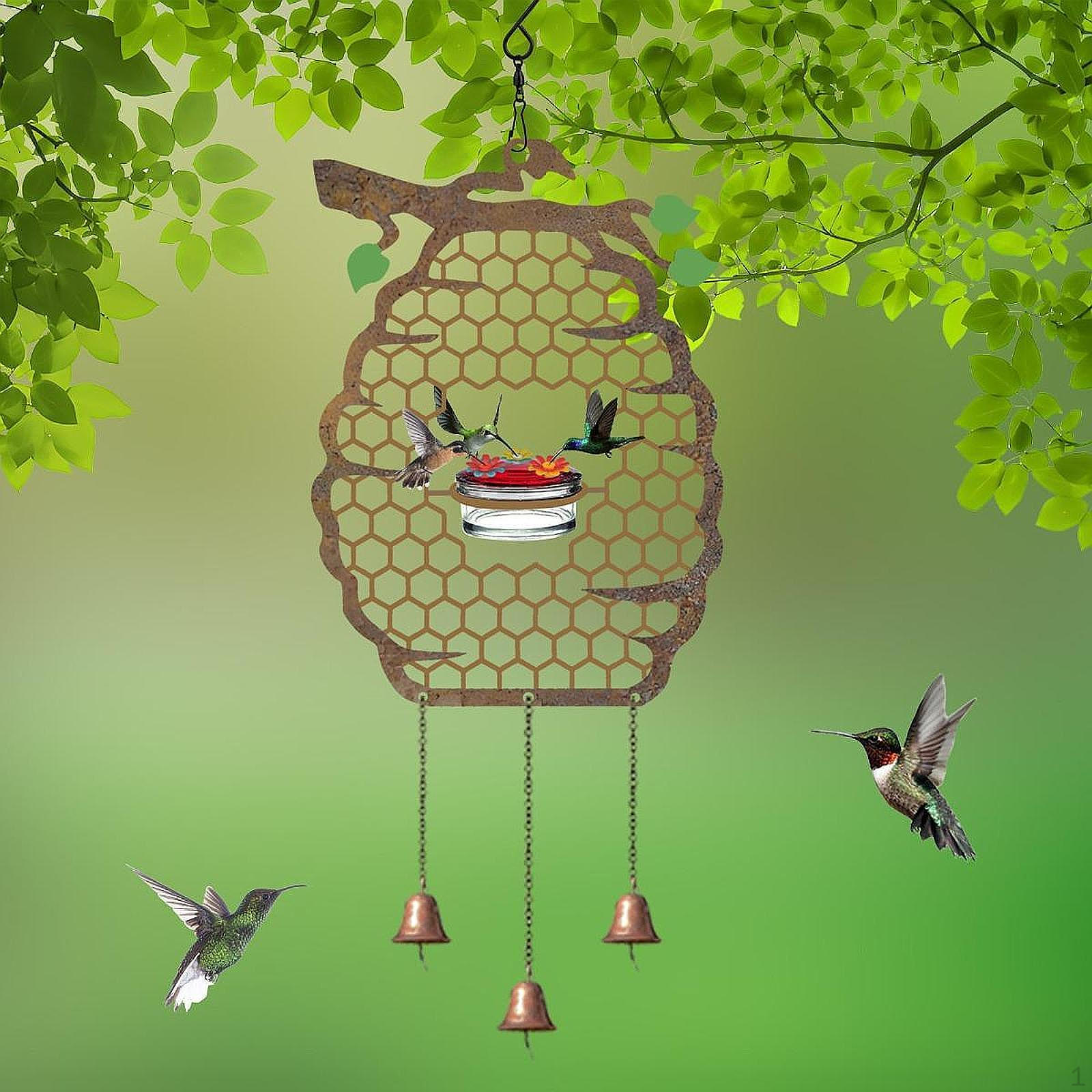 

Кормушка для колибри, дозатор еды, подвесная птичка, практичная сота, прочная кормушка with Bell