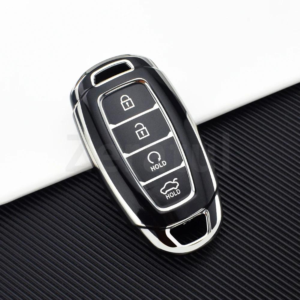 

3/4/5 Button Tpu Car Key Case Cover Keychain For Hyundai Kona Encino Solaris Azera Grandeur Ig Accent I30 Ix35 Santa Fe Palisade
