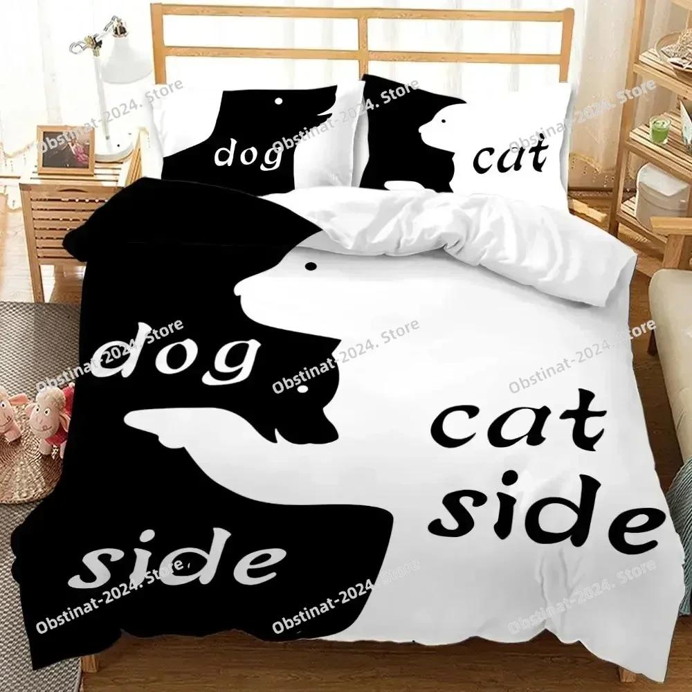 Black and White Duvet Cover Couple Twin Bedding Set Her Side and His Side Full Queen King Polyester Qulit Cover Full Queen King