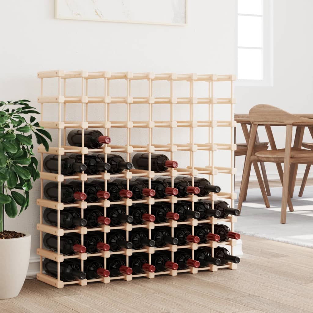 Wine Rack for 72 Bottles 90.5x23x90.5 Cm Solid Pine Wood