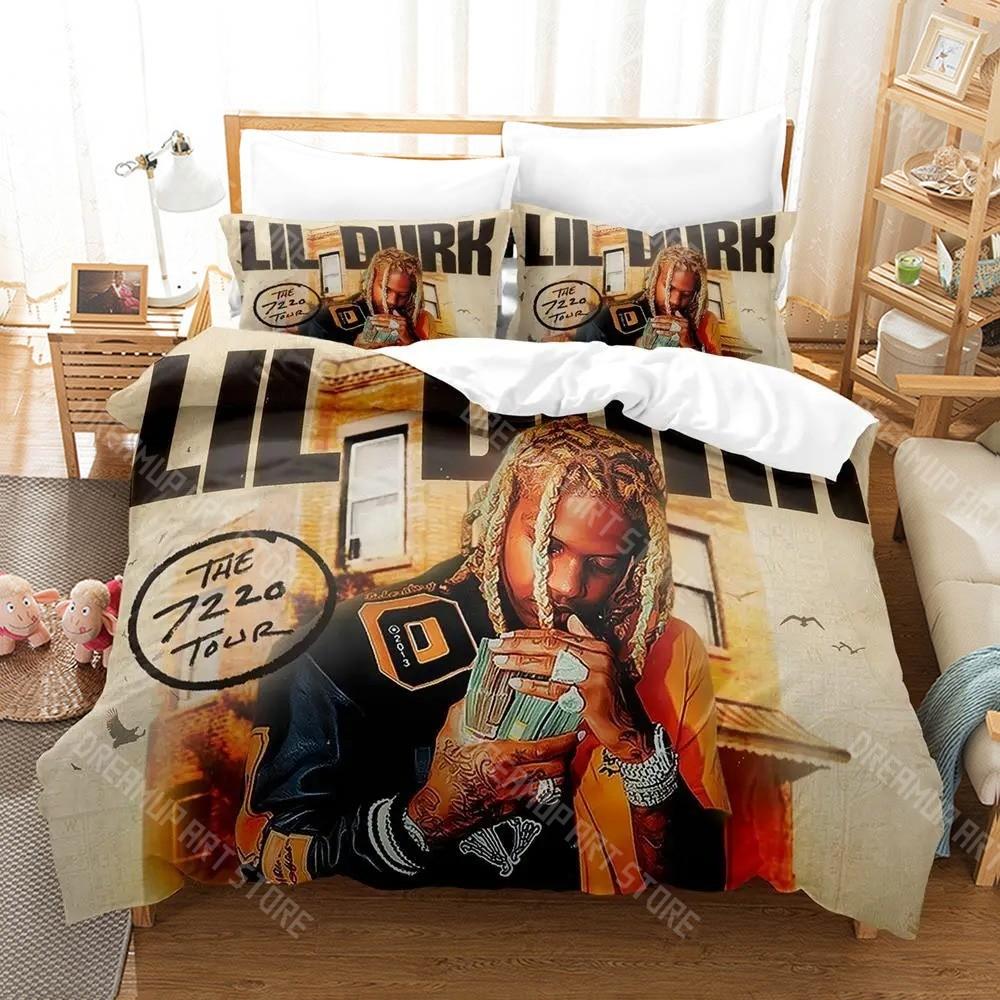 3D Printed Lil Durk Rapper Bedding Set for Boys Girls Duvet Cover Pillowcase Twin Queen King Full Single Double Sizes