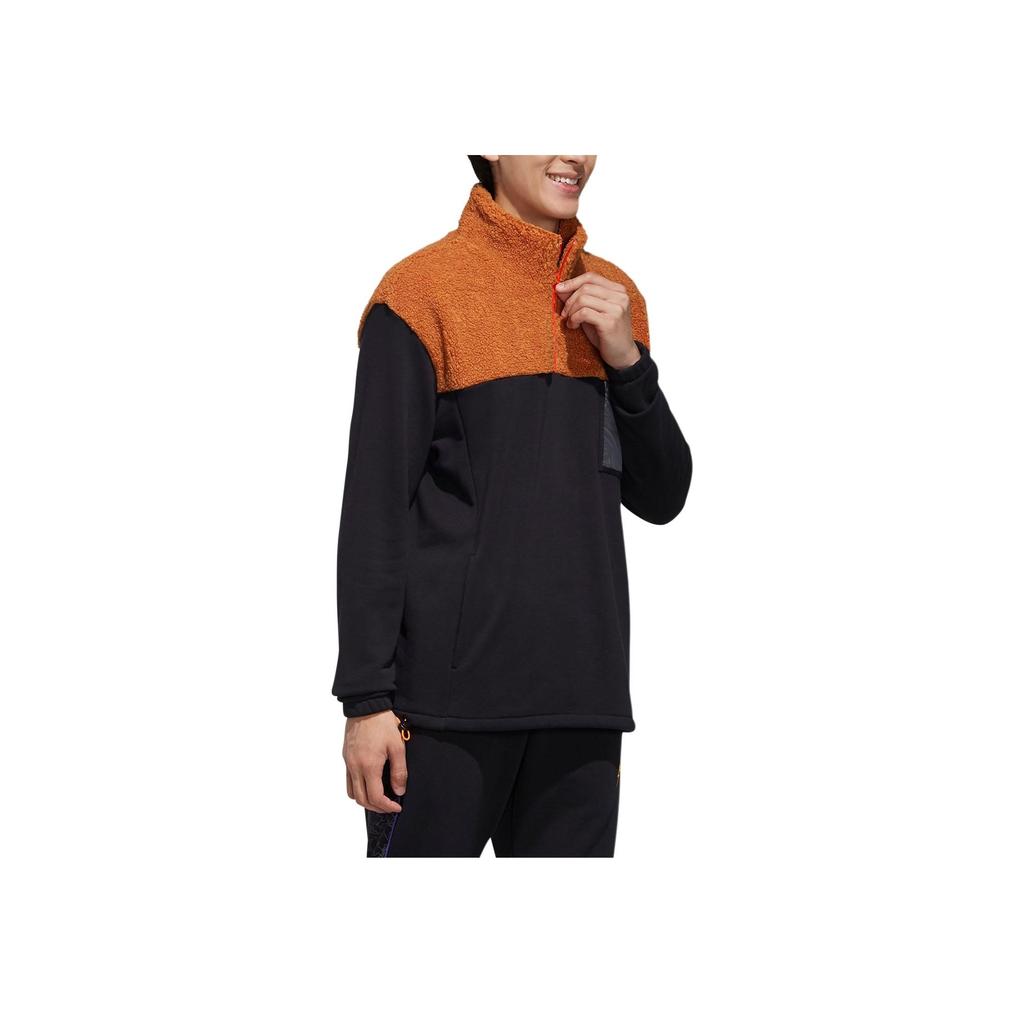 Adidas Neo Pokemon Half-Zip High Collar Spliced Pullover Sweatshirt Men Sweatshirt Black FU3916
