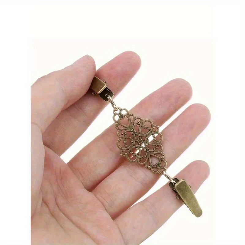 1pc Retro Sweater Clip, Geometric Hollow Out Style Duck Clip Brooch Pin, For Cardigans, Shawls, Clothes Valentine's Day
