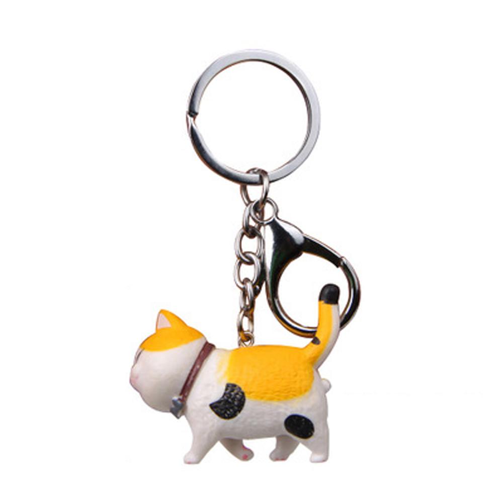 Zinc Zinc Alloy Cute Car Cartoon Animal Bag Hanging Pendant Cat Keyring Keychain Kitten Key Chain