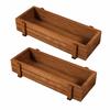 2PCS Wood Wooden Planter Box Easy To Place Rectangular Succulent Planter Compact Antique Color Indoor Outdoor Planter