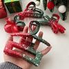 Fashion Christmas Acrylic Hair Claws for Women Girls Sweet Snowflake Print Shark Clamp Hair Clip Headdress Hair Accessories Gift