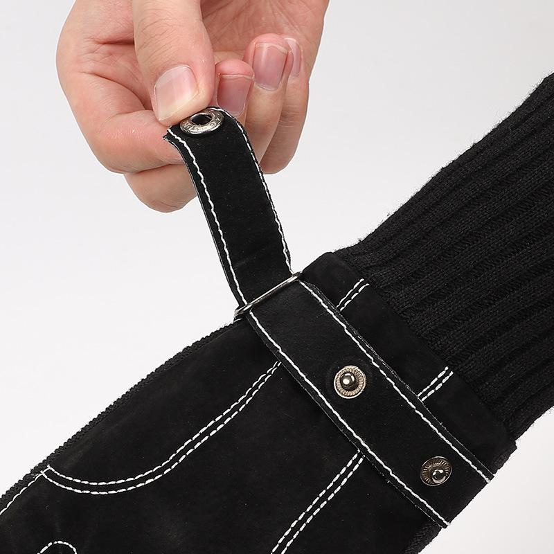 New Men's Winter Ski Gloves Outdoor Riding Bicycle Motorcycle Leather Gloves Warm and Piled Thickened Non-slip
