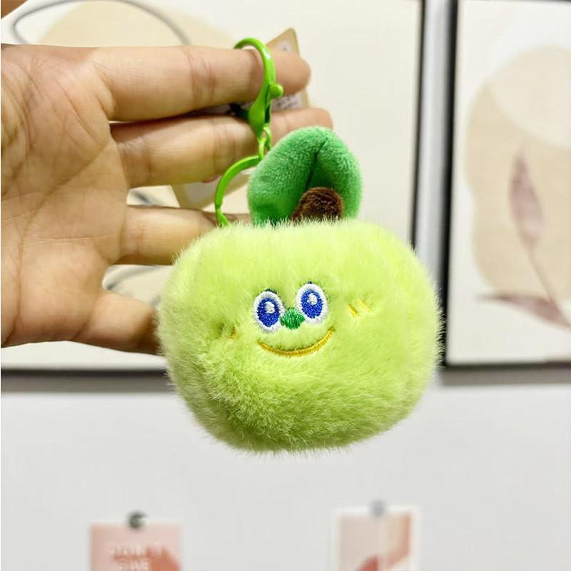 Collectible Plush Fruit Keychains Featuring Charming Characters Like Strawberry Cherry And Eggplant