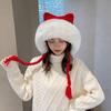 Windproof Plush Hat Faux Fur Knitted Cap Fashion Cat Ear Hat  Girl