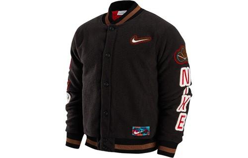 Nike CNY Year of the Rabbit Embroidered Letter Fleece Collar Jacket Men s Black L чёрный