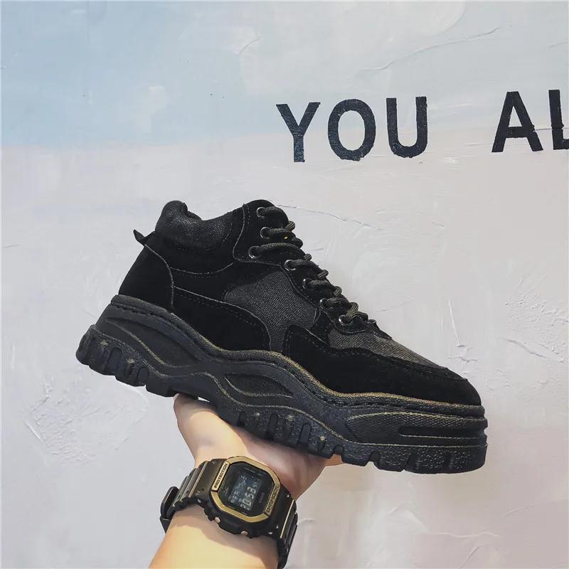 

Platform Sneakers Men Autumn Footwear New Lace Up Height Increasing Men Shoes Hard-wearing Hiking Shoes Tenis Masculino 44