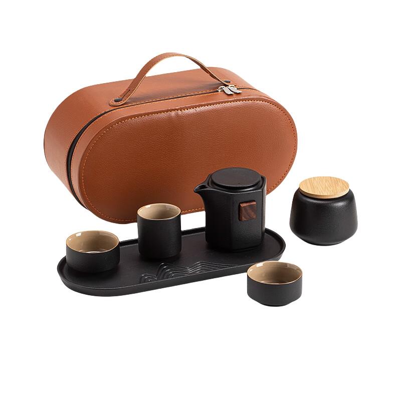 Zhilo Ceramic Travel Tea Set with Tea Tray