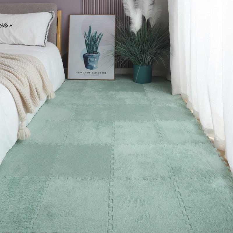 Cross-Border Mosaic Flannel Floor Mat – Removable & Washable, Perfect for Bedroom, Bedside, or Balcony.