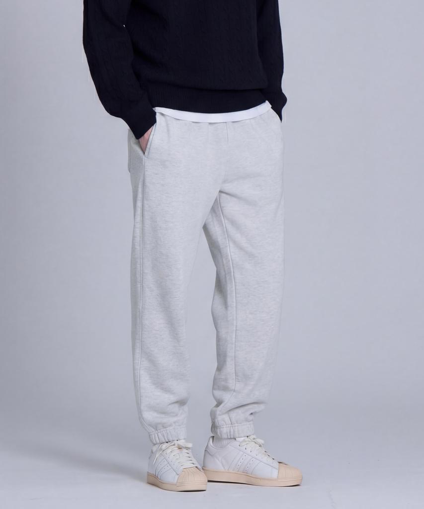 BASIC HOUSE Brushed Terry Jogger Pants Light Gray Lapt7101