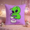 Funny Silly Alien Cushion Cover Premium Comfort Reversible Pillow Cove Two in One Design for Any Room  Car Interior