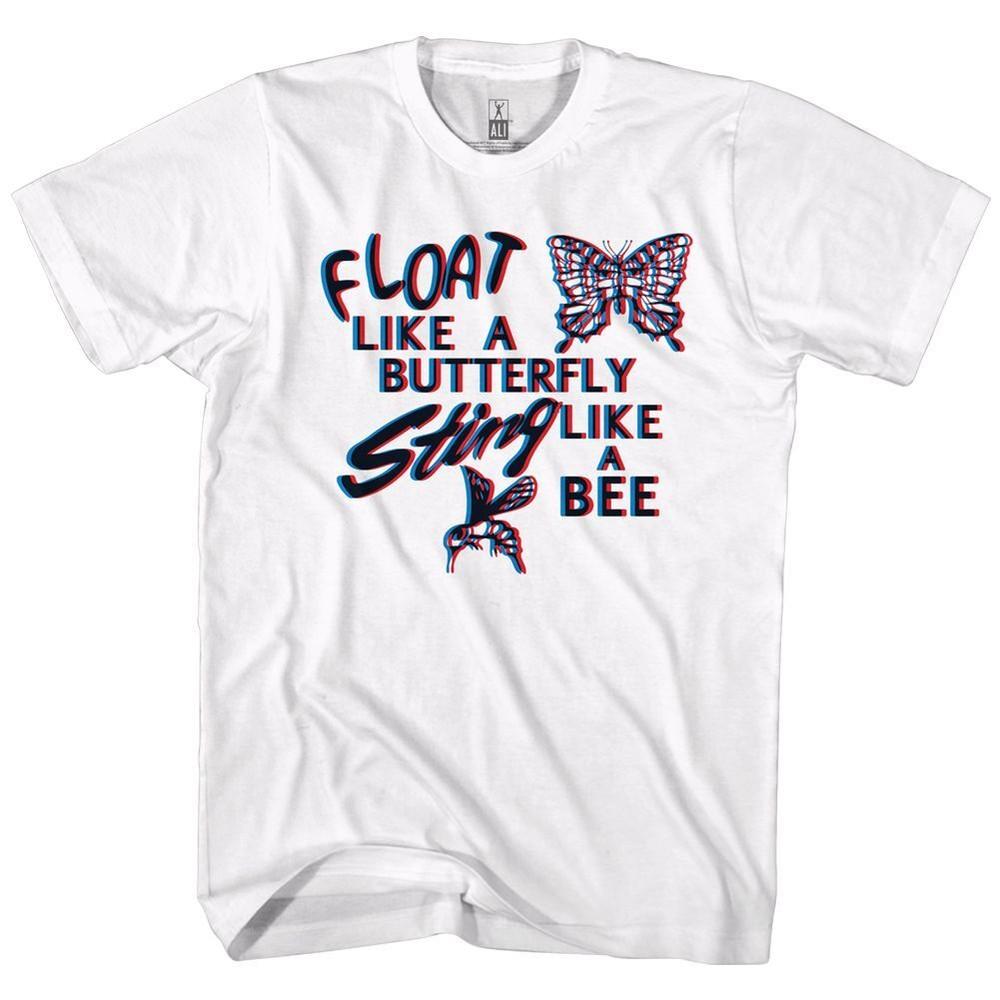 Muhammad Ali Float Like A Butterfly White Icon Shirt S