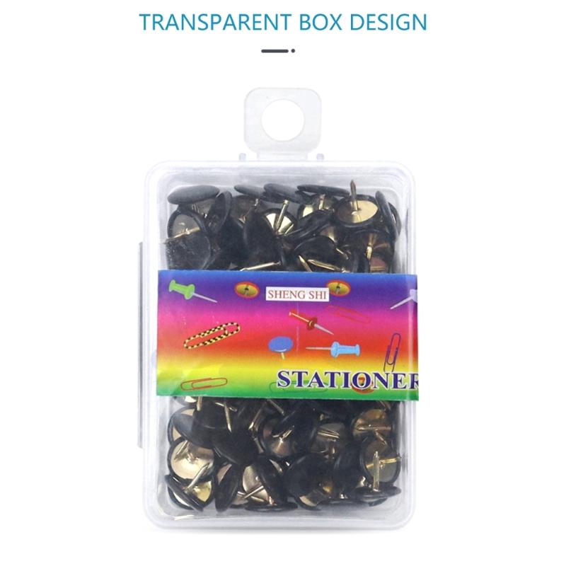 200Pieces Nickel Plated Pin Thumbtacks Flat Push Pins Metal Thumbtacks Flat Head Tacks Corkboard Pin for Bulletin Board