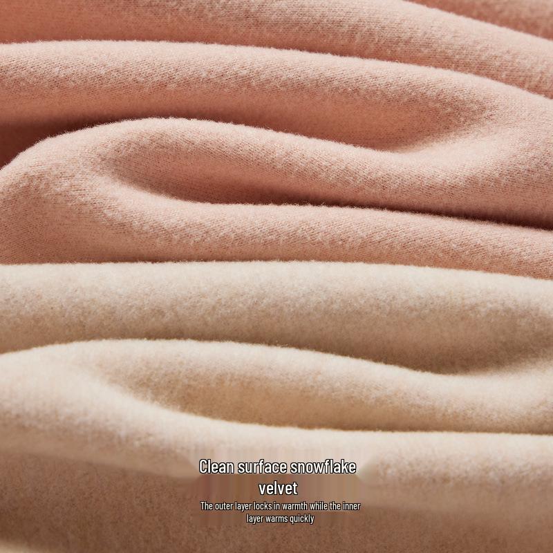 Ropa interior térmica de cachemira y seda alemana: Conjunto Unisex sin Costuras de Cuello Redondo para Otoño e Invierno