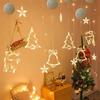 LED Christmas Lights String Decorative Lights Santa Claus Display Window Suction Cup Lights Christmas Tree Colored Lights