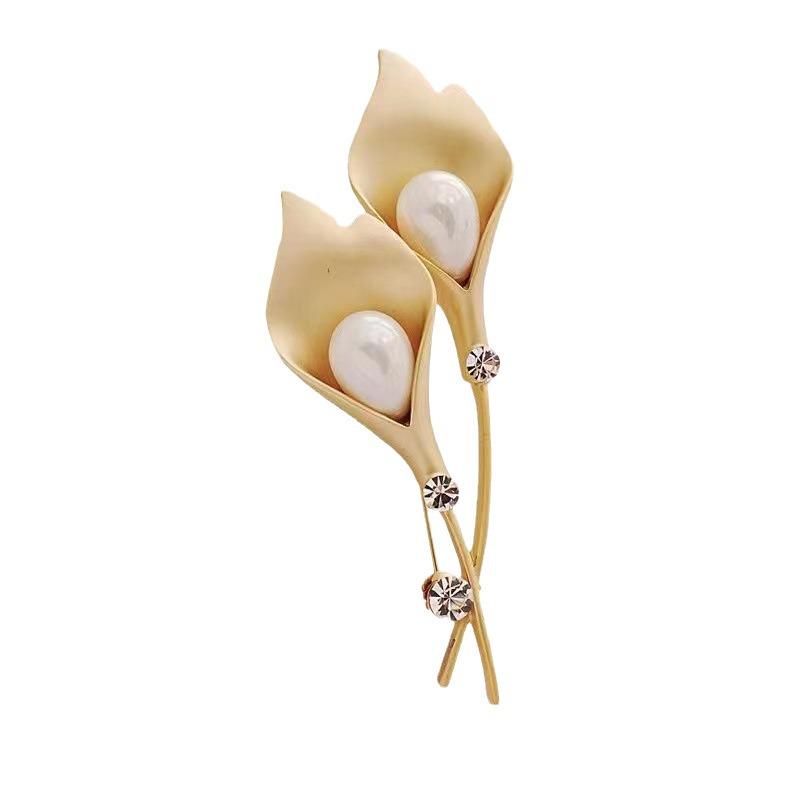 Elegante Imitation Perlen Ginkgoblatt Brosche - Vielseitiger Luxus Schmuck Pin für Damen.